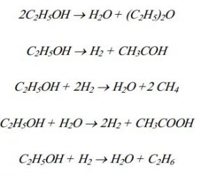 واکنش های تولید اتیلن از اتانول