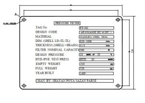 pressure filter tag plate